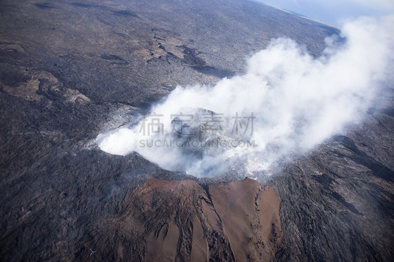 夏威夷大岛,住房,几劳亚活火山,自然,水平画幅,熔岩,太平洋岛屿,房地产,户外,烟