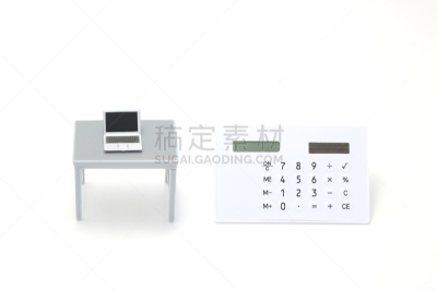 办公室,笔记本电脑,小雕像,计算器,桌子,留白,零售展示,水平画幅,工作场所,无人