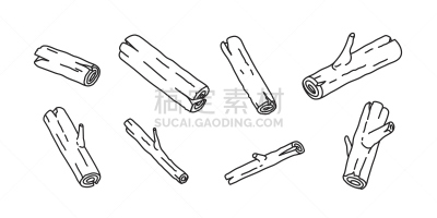 柴火,绘画插图,卡通,枝,矢量,乱画,木制,圆木,大篝火,木材