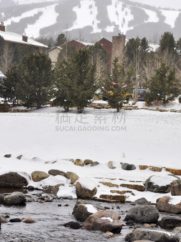 布瑞金利吉,滑雪坡,塞密县,垂直画幅,水,洛矶山脉,山,雪,无人,石头