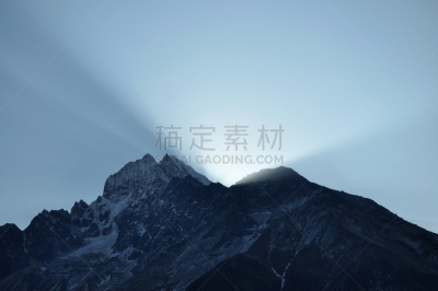 天空,水平画幅,坤布,雪,无人,喜马拉雅山脉,早晨,偏远的,户外,图像