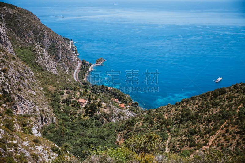 蔚蓝海岸地区,法国,万松宫,科特迪瓦,造船厂,邮轮,水平画幅,山,无人,旅行者