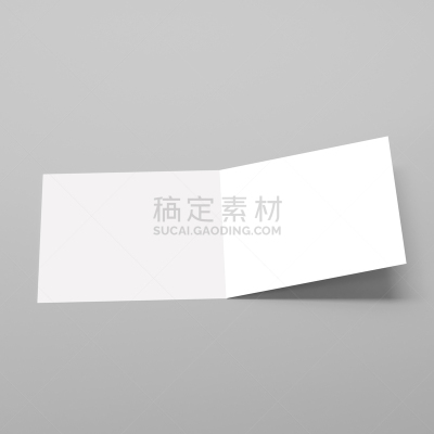 正方形,小册子,空白的,白色背景,分离着色,开着的,两个物体,贺卡,关闭的,三维图形