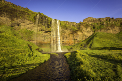 冰岛国,seljalandsfoss waterfall,南,水,褐色,水平画幅,瀑布,户外,湖,草