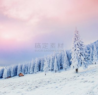 冬天,山,小木屋,henry cabot lodge,亨利特洛奇,天空,水平画幅,雪,无人