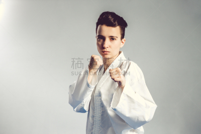 空手道,运动,一个人,和服,武术,套装,肖像,厨师服,儿童,出示