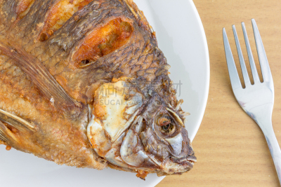 鱼肉,罗非鱼,切肉刀,格子烤肉,热,淡水,清新,装饰菜,香料,食品