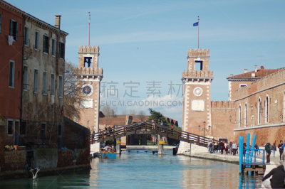 塔,阿森纳,威尼斯,大特写,水,威尼托大区,水平画幅,无人,运河,古老的