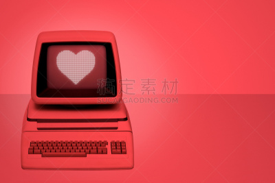 显示器,电子人,心型,主机,1970年-1979年,留白,水平画幅,古老的,古典式,性格