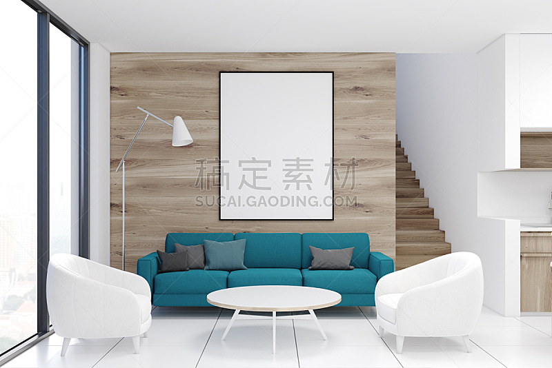 沙发,木制,起居室,蓝色,水平画幅,无人,椅子,家庭生活,家具