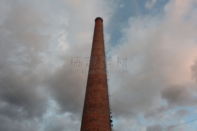 烟囱,砖,天空,水平画幅,云,过大的,能源,无人,古老的,巨大的