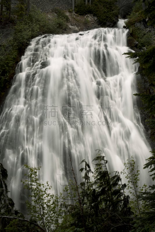 华盛顿州,雨山国家公园,南都瀑布,自然,垂直画幅,美国,地形,瀑布,无人,户外