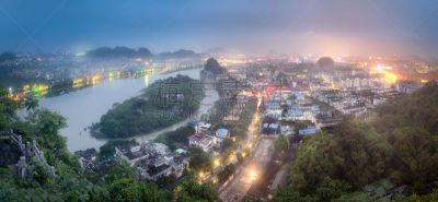 阳朔,漓江,山,桂林,喀斯特,月亮,湖,都市风景,著名景点,风景