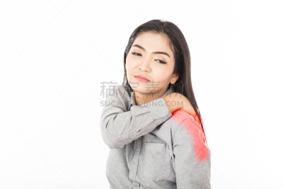 痛苦,肩,健康保健,概念,白色背景,分离着色,女人,脊骨神经科矫正,替代疗法,辅导讲座