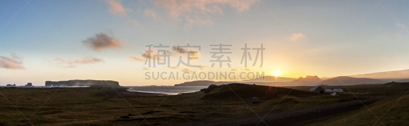 蒂霍拉伊,火山,在上面,维克,eyjafjallajokull glacier,水平画幅,无人,全景,大西洋,南
