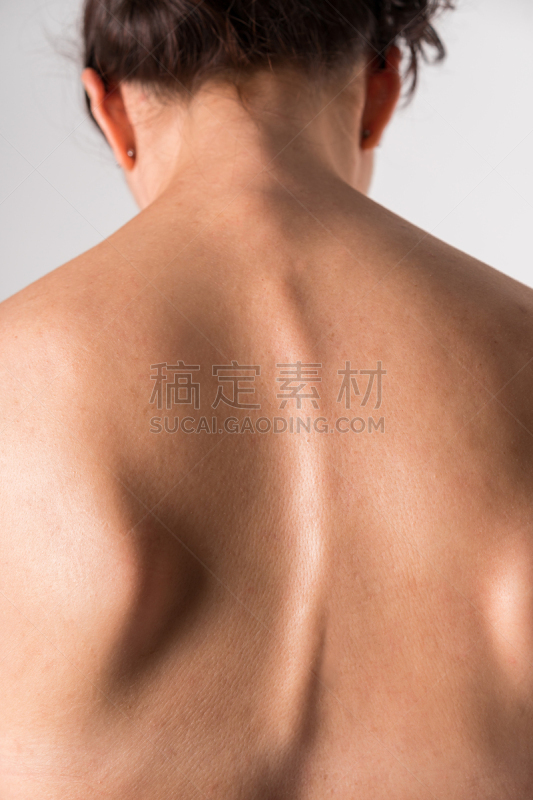 脊柱侧凸,女人,背痛,垂直画幅,身体受伤,脊骨神经科矫正,半身像,脊柱,特写,仅成年人