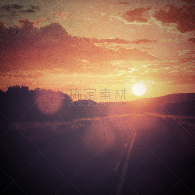 前进的道路,自然美,路,在上面,人造丝织品,自驾游,1970年-1979年,负冲效果,天空,古董