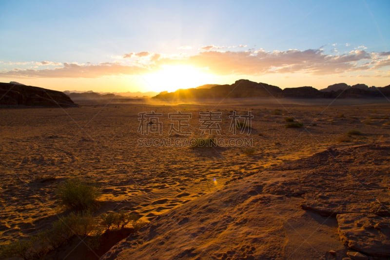 约旦,瓦迪拉姆,天空,水平画幅,无人,贝多因人,曙暮光,户外,empty quarter,山