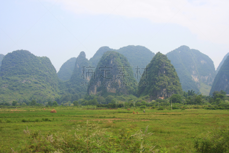 阳朔县,喀斯特,水平画幅,山,无人,中国,摄影