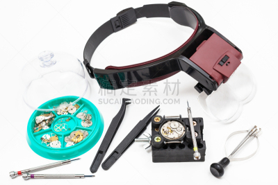 放大镜,设备用品,多样,动物头,钟表匠,水平画幅,小型放大镜,备件,钟,齿轮