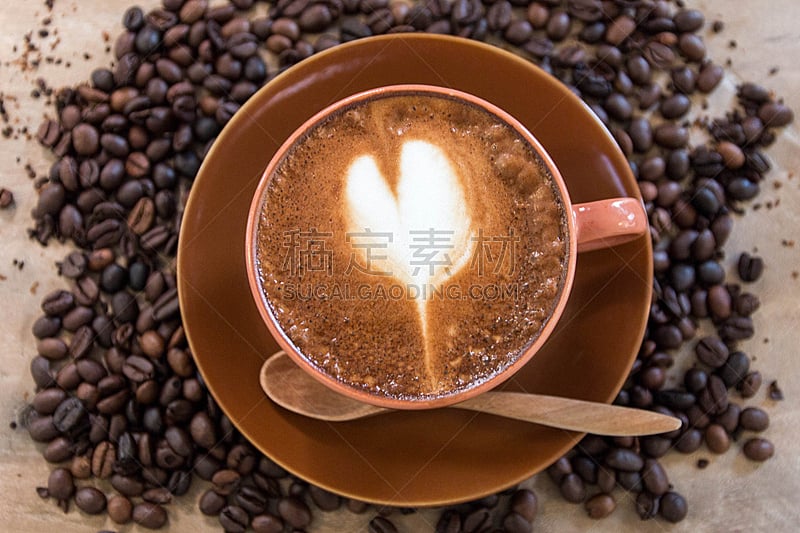 咖啡,热,清新,咖啡杯,杯,小的,堆,浓咖啡,2015年,烤咖啡豆