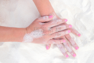沙子,手,彩妆,情人节,奶油,健康,棕榈树,仅成年人,青年人,表情符号