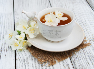 茉莉,茶杯,水平画幅,无人,早晨,干的,饮料,明亮,农作物,潘契酒