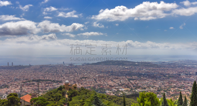 巴塞罗那,兰布拉大道,屋顶花园,后院,安东尼奥·高迪,林荫大道,庭院,高视角,家庭生活