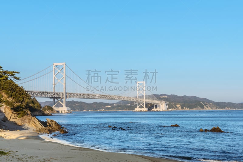 大鸣门桥,美,鸣门海峡,水平画幅,无人,淡路岛,索桥,户外,多车道公路,建筑业