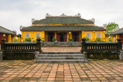 顺化,承天顺化,庭院,花瓶,宫殿,多云,围墙,越南,瓷砖,世界遗产