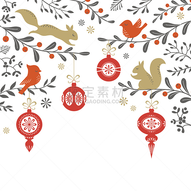 树林,背景,松鼠,鸟类,北美红鸟,圣诞装饰,动物,节日,榭寄生