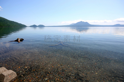 夏天,支笏湖,水,天空,美,水平画幅,旅行者,户外,湖,山
