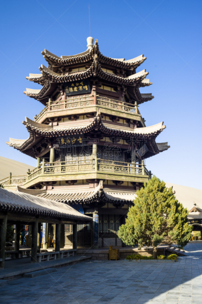 敦煌,亭台楼阁,中国,新月形,甘肃省,干旱地带,西北,沙丘,干的,塔