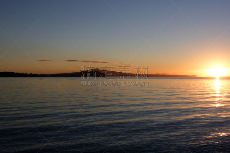 黎明,奥克兰,北岬灯塔,rangitoto channel,朗伊托托岛,弗林德斯岛,奥克兰区,水,天空,美