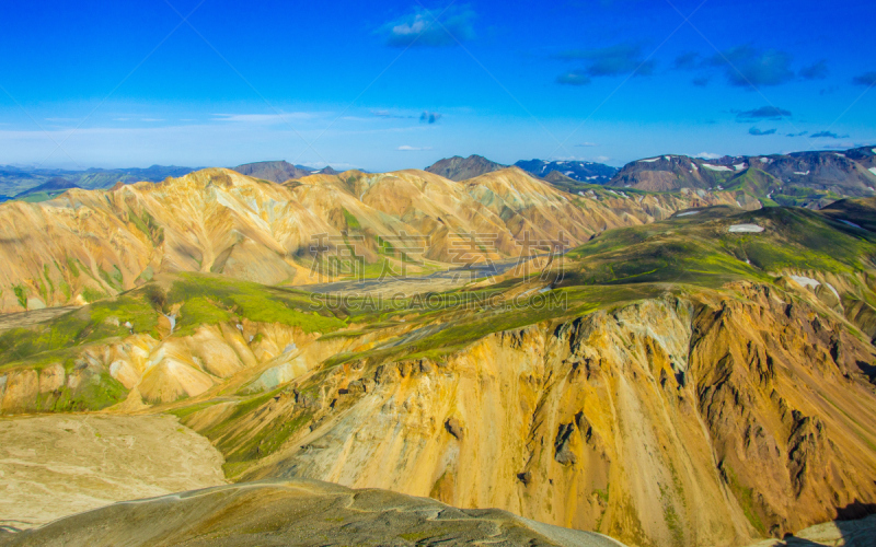 兰德玛纳,冰岛国,地形,赫克拉火山,fjallabak nature reserve,美,水平画幅,山,火山地形,夏天