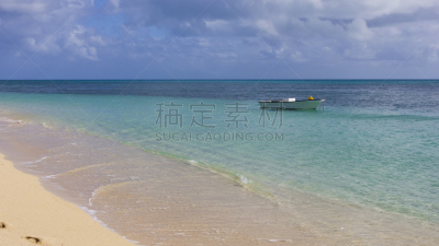 船,海滩,宁静,客船,旅游目的地,水平画幅,无人,蓝色,澳大利亚绿岛,客轮
