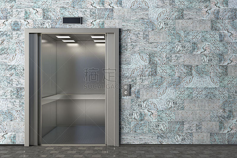 客舱,电梯,办公室,留白,新的,门口,水平画幅,无人,走廊,金属