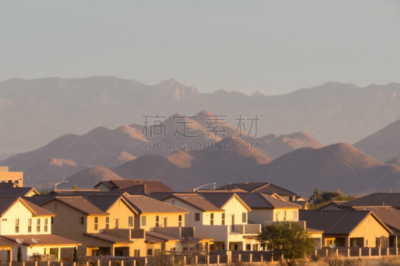 山脉,高大的,亚利桑那,豆科灌木,萨挂诺仙人掌,索诺兰沙漠,居住区,社区,图姆斯通,水平画幅