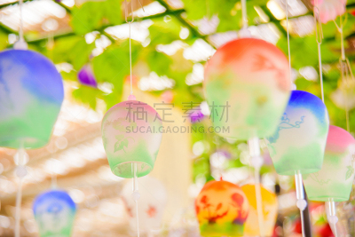 日本风铃,短册街,风铃,百叶帘,噪声,华丽的,球体,洞,美术工艺,风