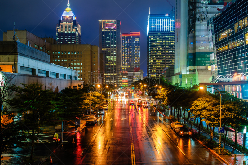 夜晚,雨,新的,旅途,曙暮光,信义区,湖,都市风景,现代,著名景点