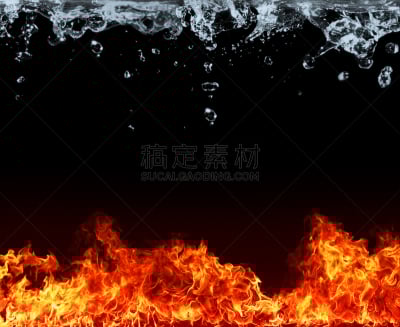 水,火,天气,分离着色,想法,黑色背景,暴风雨,纹理效果,能源,电源