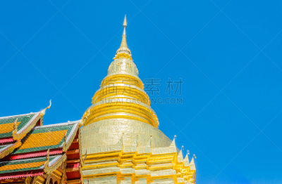 帕达哈利奔猜寺,泰国,南奔省,太空,水平画幅,建筑,无人,户外,僧院,佛塔