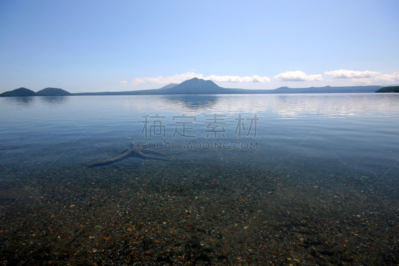 夏天,支笏湖,水,天空,美,水平画幅,旅行者,户外,湖,山