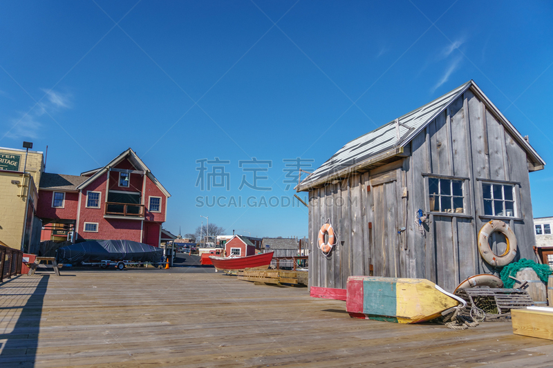 小屋,天空,浮标,水平画幅,风化的,无人,古老的,户外,复古风格,马萨诸塞