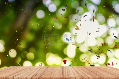 留白,空的,新年前夕,桌子,木制,背景,背景虚化,缎带,行动