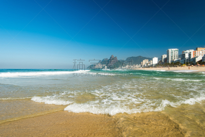 波浪,伊帕尼马海滩,水,天空,气候,水平画幅,无人,大西洋,夏天,户外