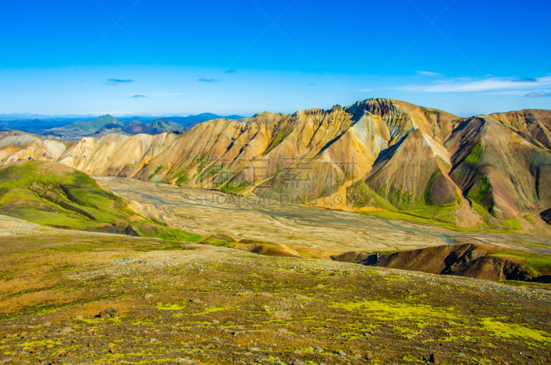 兰德玛纳,冰岛国,地形,赫克拉火山,fjallabak nature reserve,美,水平画幅,山,火山地形,夏天