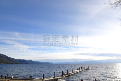 海滩,太浩湖,椅子,水,天空,美国西部,沙子,雪,夏天,湖