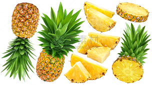 菠萝,白色背景,完整,分离着色,留白,水平画幅,无人,生食,维生素,盒子