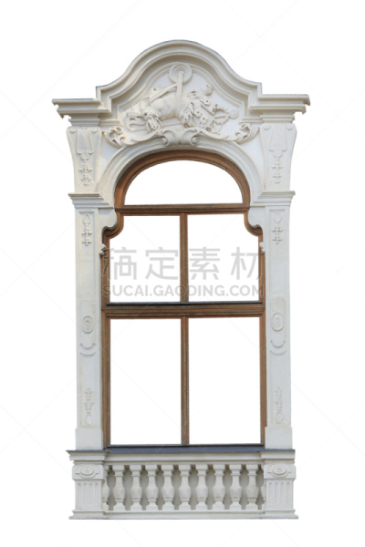窗户,垂直画幅,古董,仿旧磨损的效果,风化的,木制,无人,古老的,玻璃,白色背景